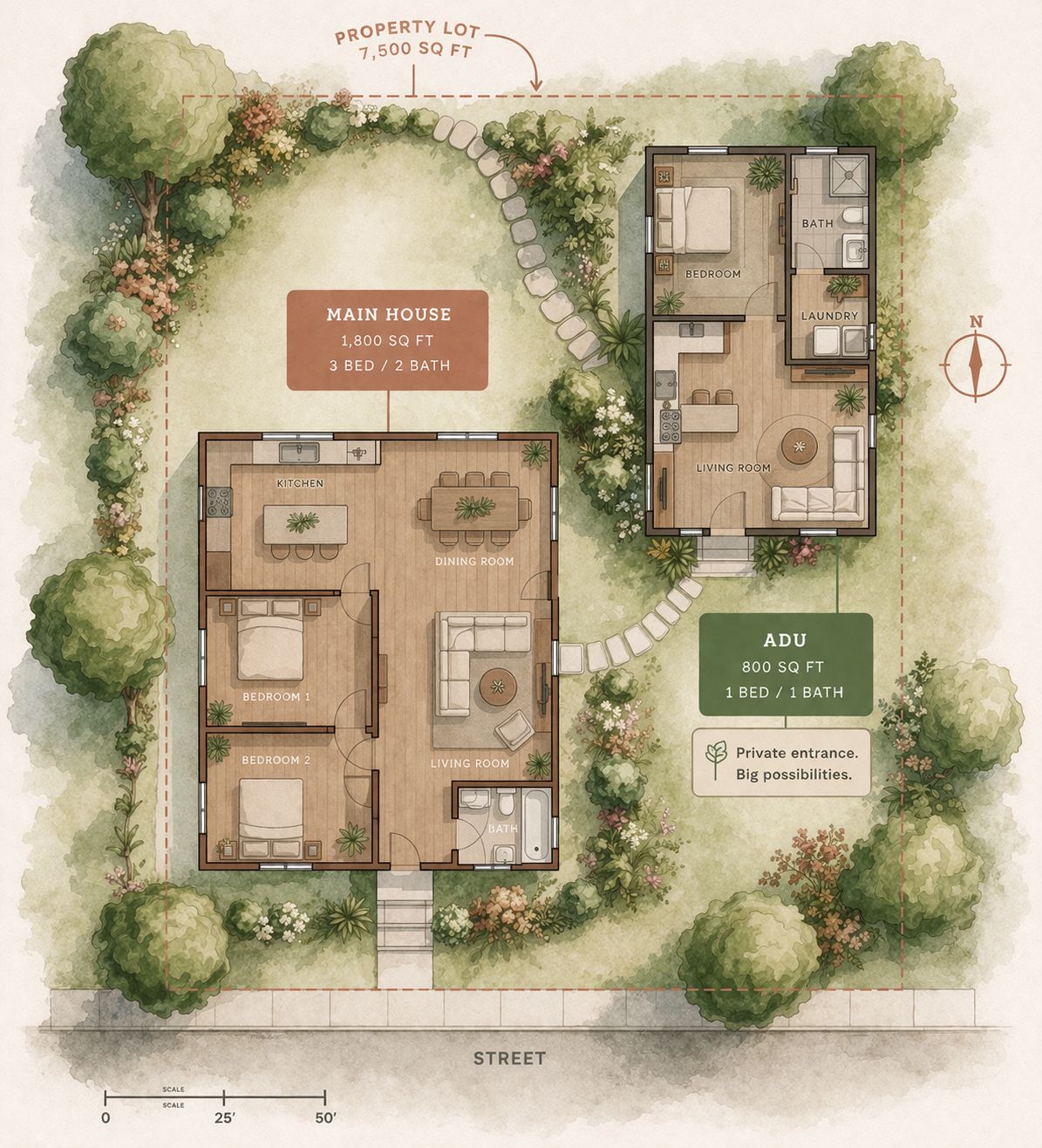Detached ADU on a residential property